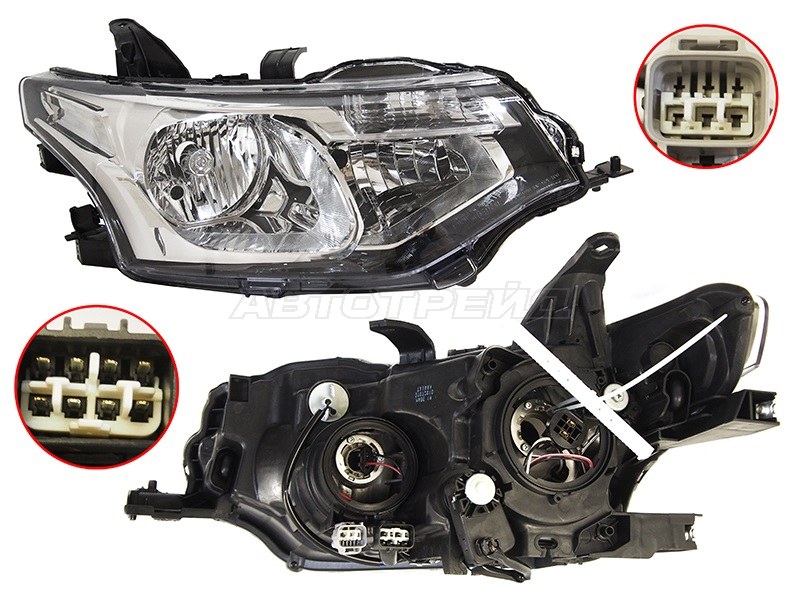 Фара Mitsubishi Outlander 12-15 (Справа / Галоген / С электрокорректором)