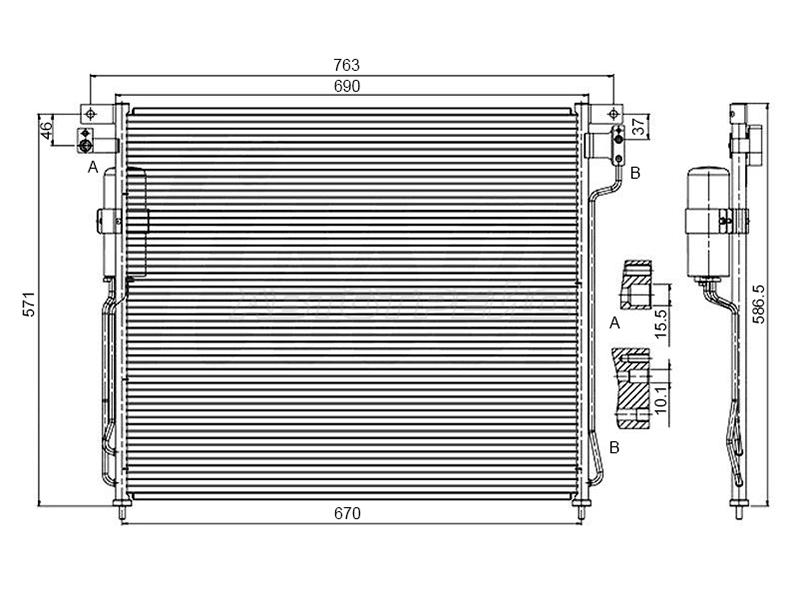 Радиатор кондиционера Nissan Pathfinder 04-14 / Navara 04-15