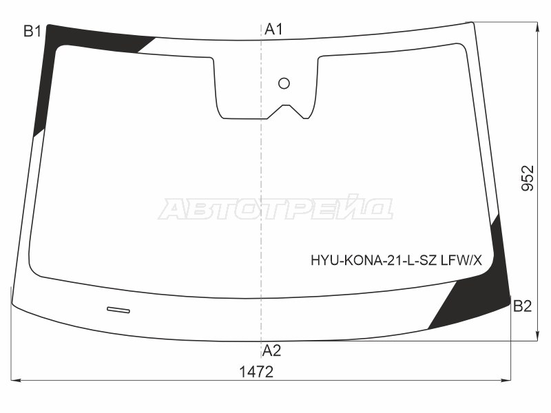 Стекло лобовое (Камера / Датчик дождя) Hyundai Kona 20-23
