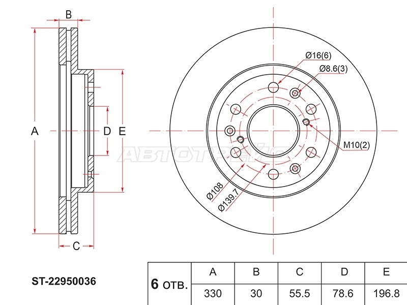 Диск тормозной (Перед) Chevrolet Tahoe 06-21 / Cadillac Escalade 06-15