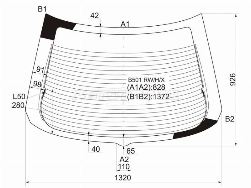 Стекло заднее (Цвет зеленый / Обогрев) Mazda 323 89-95 / Eunos 100 89-94
