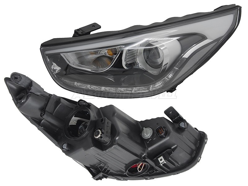 Фара Hyundai ix35 13-15 (Слева / Галоген / ДХО / С электрокорректором)