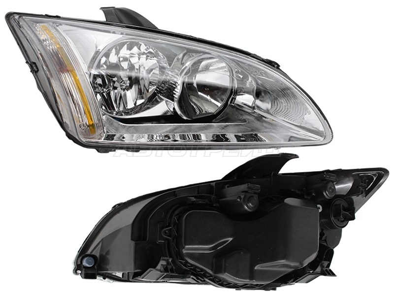 Фара Ford Focus 04-08 (Справа / Галоген / Ручная регулировка)
