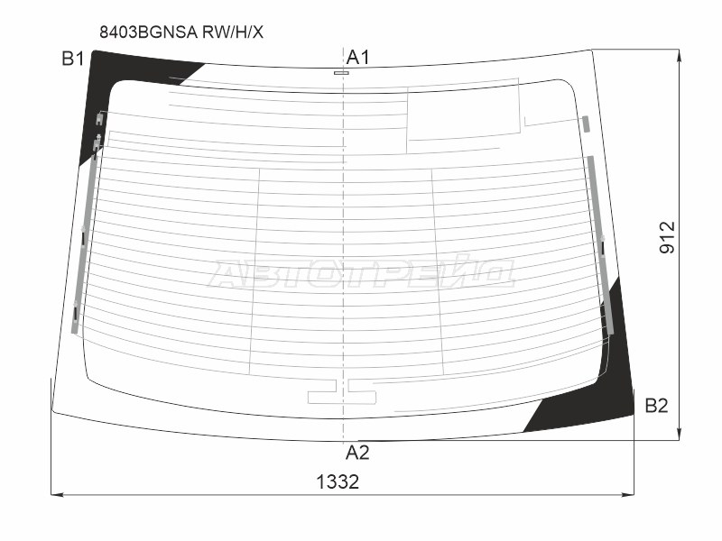 Стекло заднее (Цвет зеленый / Обогрев / Антенна) Toyota Camry (XV50) 11-18 / Aurion 12-15