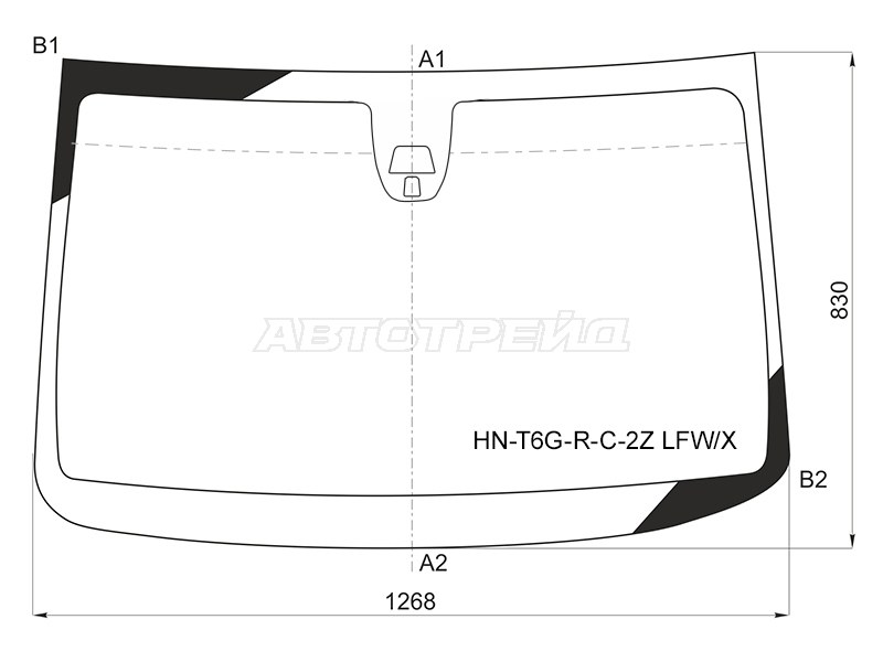 Стекло лобовое (Две камеры) Honda N-WGN 13-19
