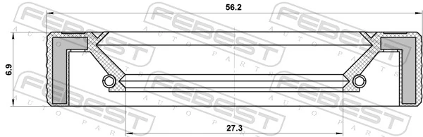Сальник привода 27.3x56.2x6.9x6.9 · прав/лев