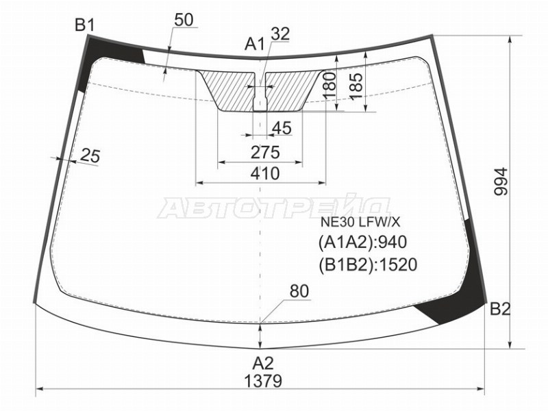 Стекло лобовое Toyota Auris 06-12 / Blade 06-12