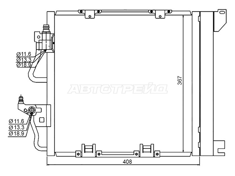 Радиатор кондиционера Opel Astra 04-13 / Zafira 05-14