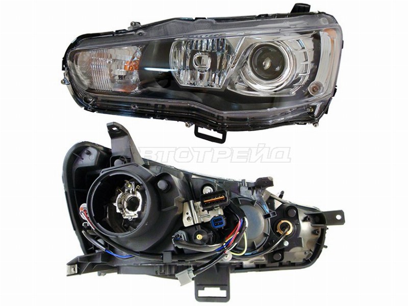 Фара Mitsubishi Lancer 07-17 / Lancer Evolution 07-17 (Слева / Ксенон / Галоген / С электрокорректором)