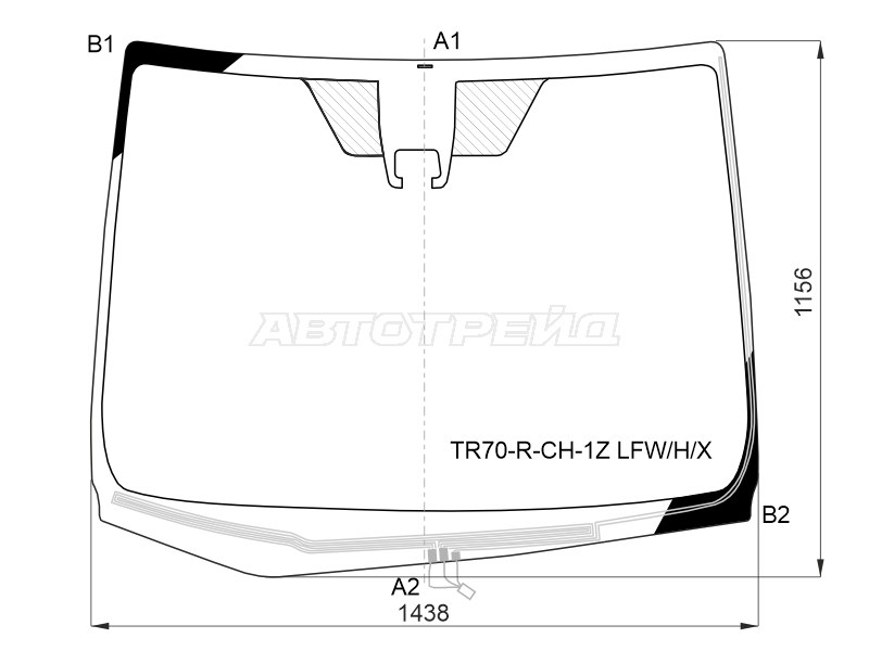 Стекло лобовое (Обогрев щеток / Камера) Toyota Noah 14-17 / Voxy 14-17