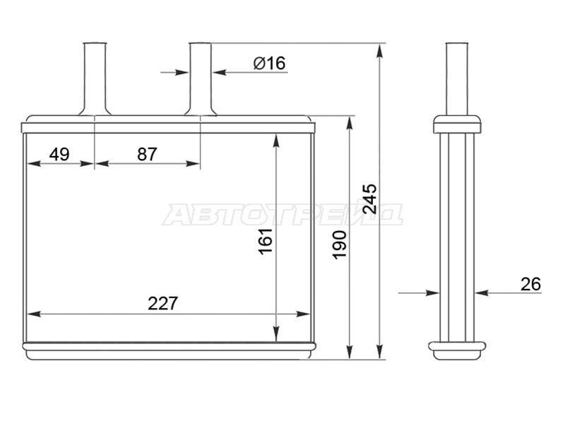 Радиатор отопителя салона Nissan AD 99-02 / Almera 00-06