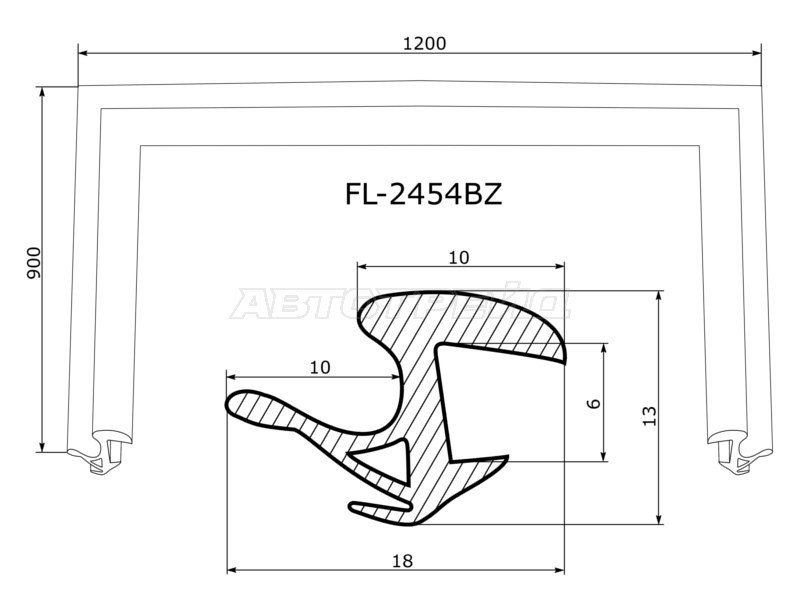 Молдинг лобового стекла (П-образный) Toyota Prius (NHW20) 03-11