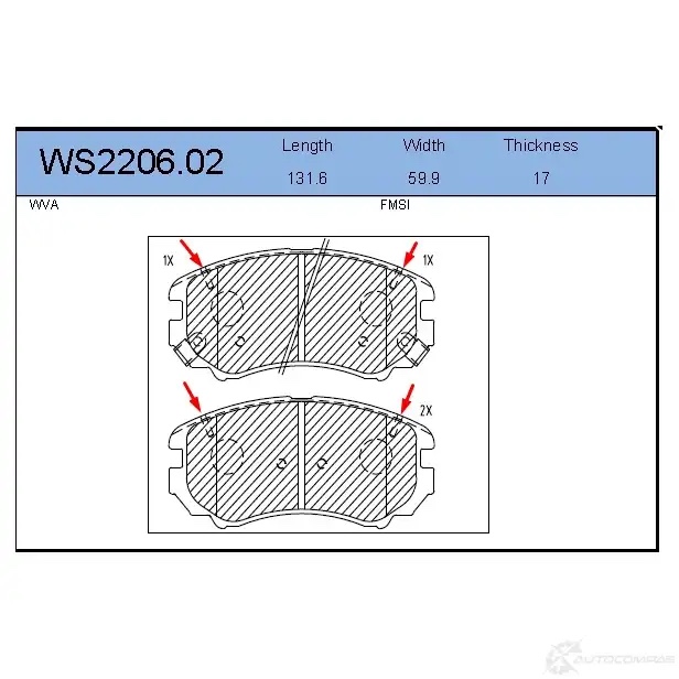 JEENICE WS220602 — Колодки тормозные дисковые · перед