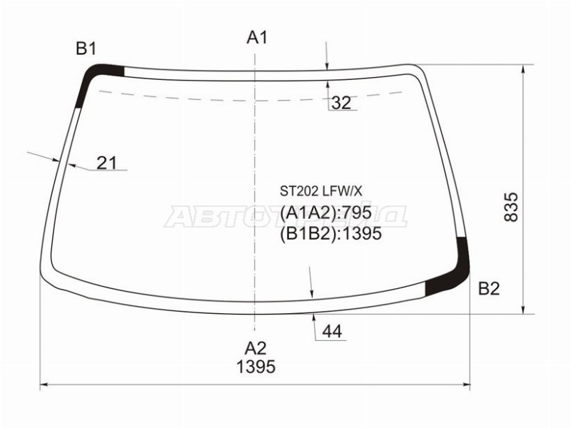 Стекло лобовое Toyota Celica 93-99 / Curren 94-98