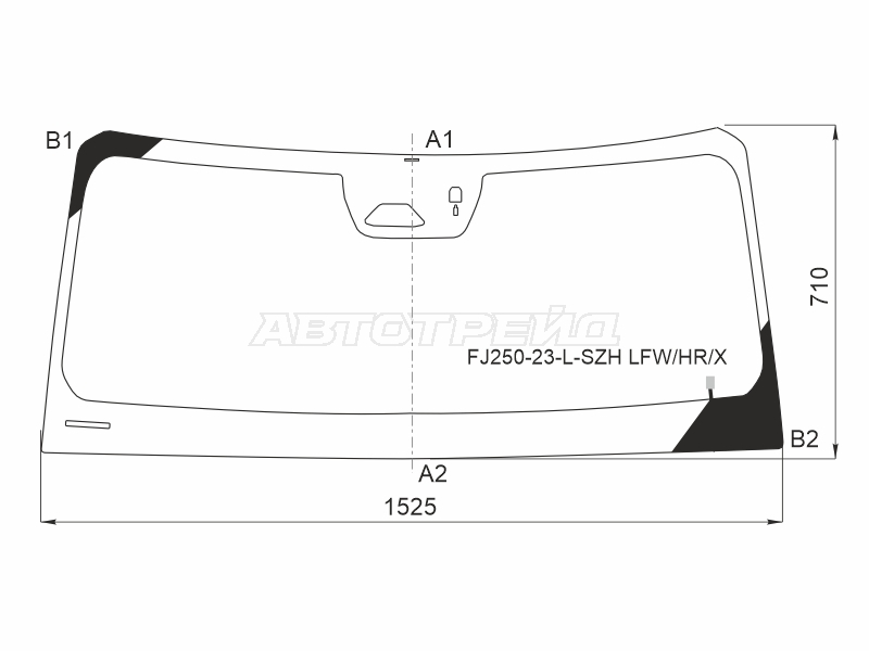 Стекло лобовое (Обогрев щеток / Камера / Датчик дождя) Toyota Land Cruiser Prado 23- / Lexus GX 23-