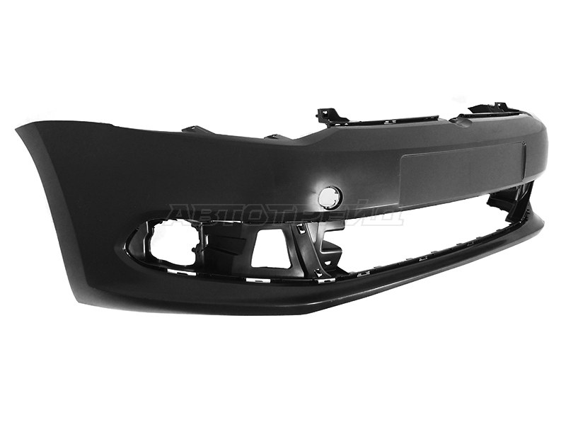 Бампер передний Volkswagen Polo 09-15 (С отверстием под крюк / 4D SED)