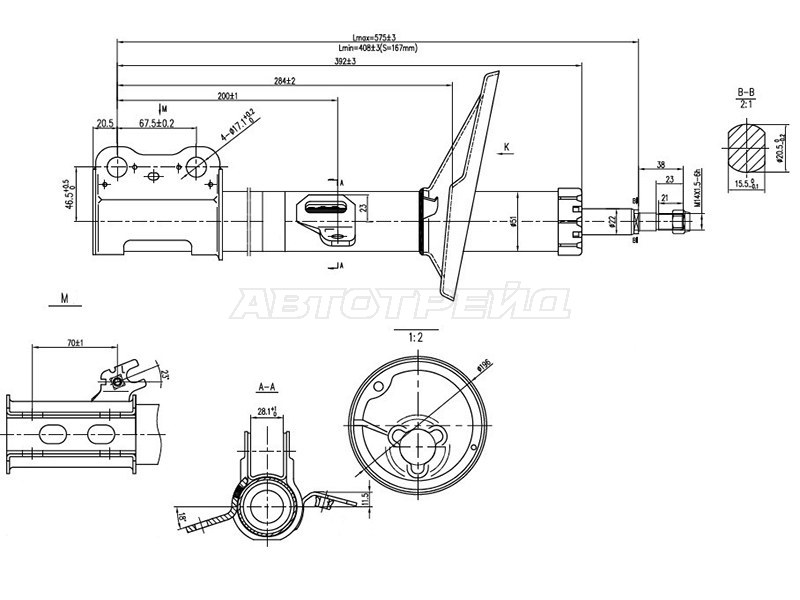 Стойка передняя Lexus RX 97-03 / Toyota Harrier (XU10) 97-03 (Слева)