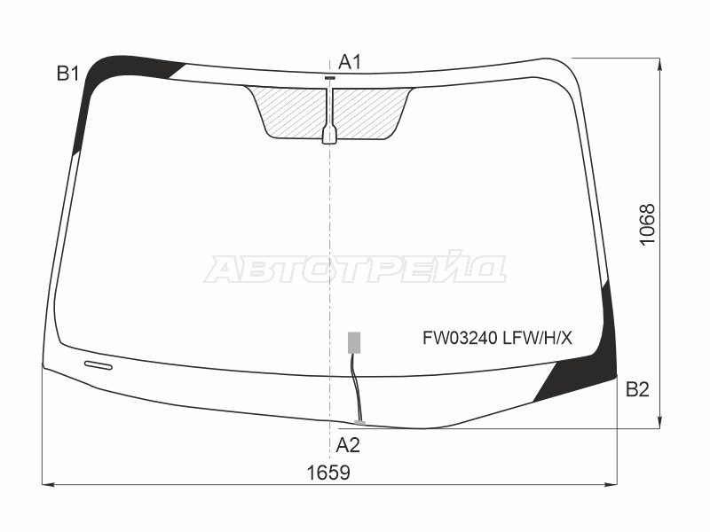 Стекло лобовое (Обогрев щеток) Toyota Sienna 10-20