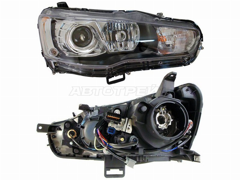 Фара Mitsubishi Lancer 07-17 / Lancer Evolution 07-17 (Справа / Ксенон / Галоген / С электрокорректором)