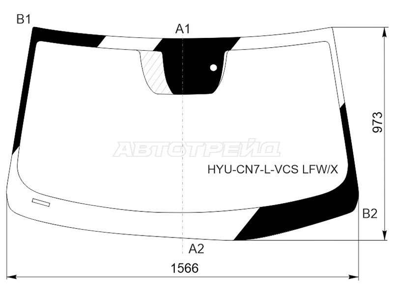 Стекло лобовое (Датчик дождя) Hyundai Elantra 20- / Avante 20-