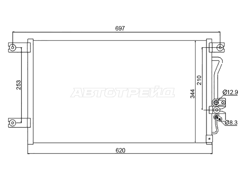 Радиатор кондиционера Mitsubishi L200 96-06 / Pajero Sport 96-08
