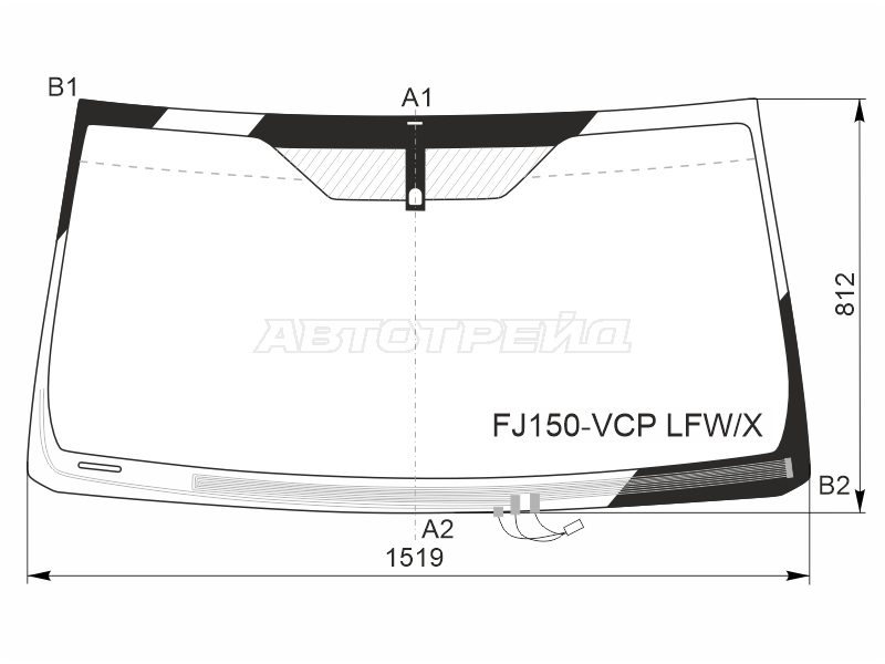 Стекло лобовое (Обогрев щеток) Toyota Land Cruiser Prado (J150) 09-24