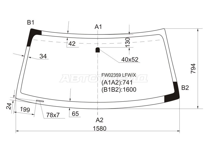 Стекло лобовое Toyota Sequoia 00-07 / Tundra 02-07