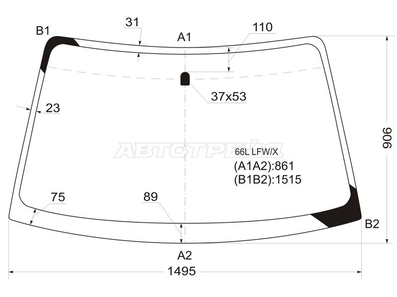 Стекло лобовое Subaru Legacy 98-03 / Outback 98-03