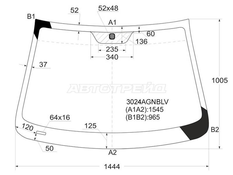 Стекло лобовое Chevrolet Captiva 06-15 / Opel Antara 06-15