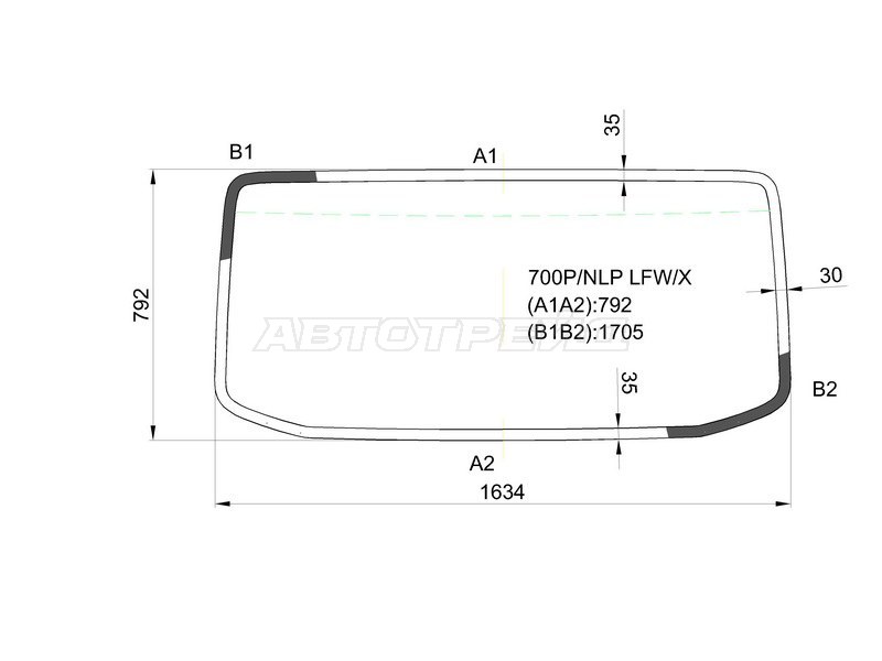 Стекло лобовое (Сборка Россия ЕВРО 4) Isuzu ELF NMR 12- / ELF NPR / NQR 06-12