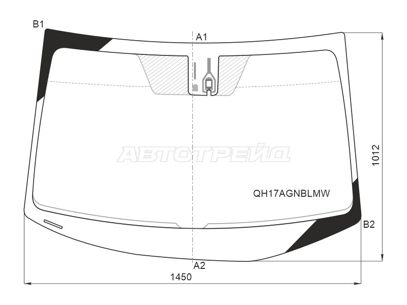 Стекло лобовое (Датчик дождя) Honda Accord 12-20