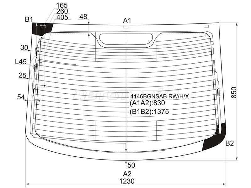 Стекло заднее (Цвет зеленый / Обогрев / Антенна / 4D SED) Hyundai i40 11-17