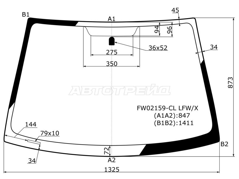 Стекло лобовое Toyota Vitz 99-05 / Echo 99-05