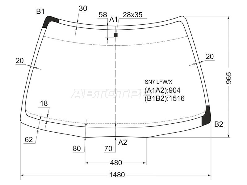 Стекло лобовое Honda Accord 93-98 / Accord Euro 93-98