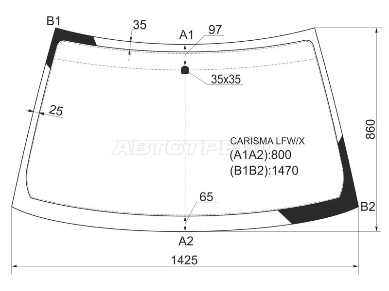 Стекло лобовое Mitsubishi Carisma 95-04