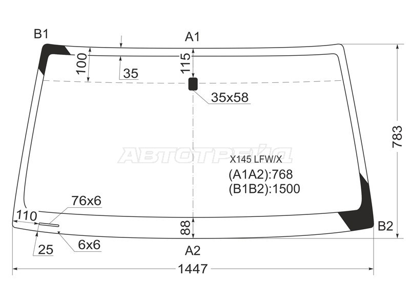 Стекло лобовое Honda Passport 98-02 / Isuzu MU 98-04