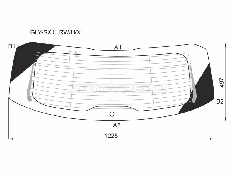 Стекло заднее (Цвет зеленый / Обогрев / Антенна) Geely Coolray 18- / Belgee X50 23-