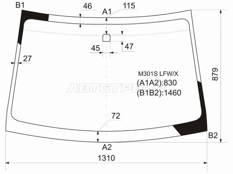 Стекло лобовое Toyota Passo 04-10 / Daihatsu Boon 04-10