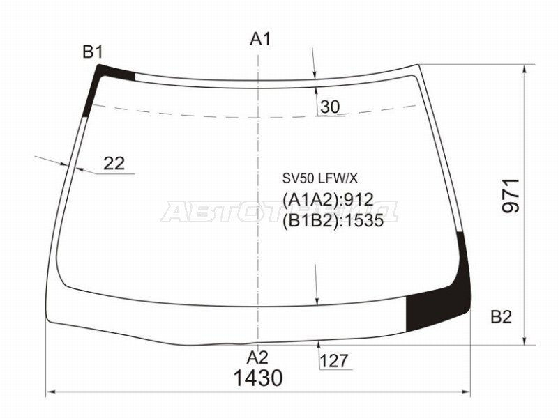 Стекло лобовое Toyota Vista 98-03 / Vista Ardeo 98-03