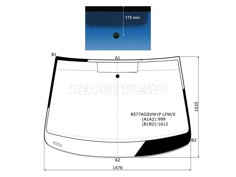 Стекло лобовое (Молдинг) Volkswagen Touran 03-15