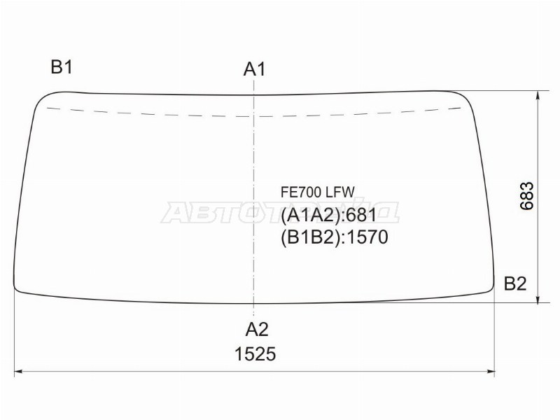 Стекло лобовое Mitsubishi Fuso Canter FE7 02-12