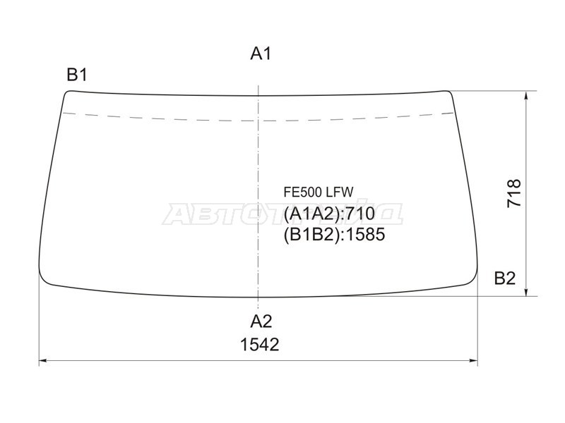 Стекло лобовое Mitsubishi Fuso Canter FE5 93-02 / Fuso Canter FE6 93-02