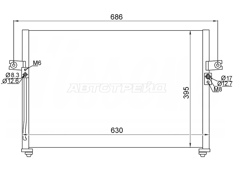 Радиатор кондиционера Hyundai H1 97-07 / Starex 97-07