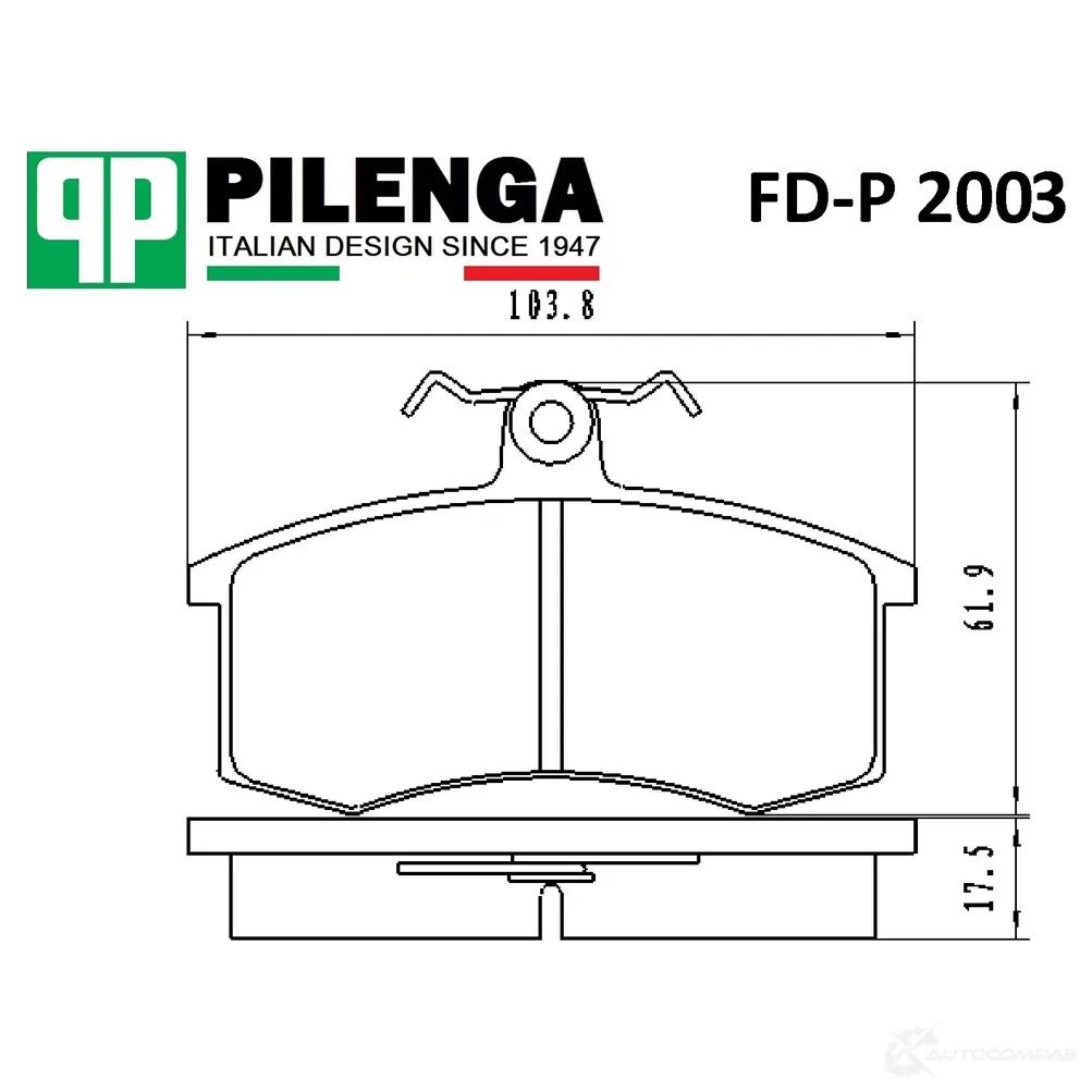 Pilenga FDP2003 — Колодки тормозные дисковые · перед, прав, лев