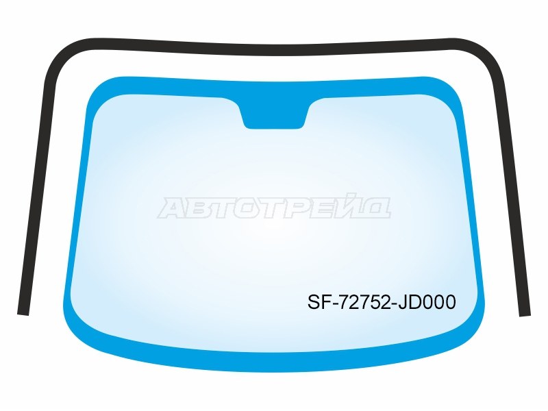 Молдинг лобового стекла (П-образный) Nissan Qashqai 06-13 / Dualis 07-14