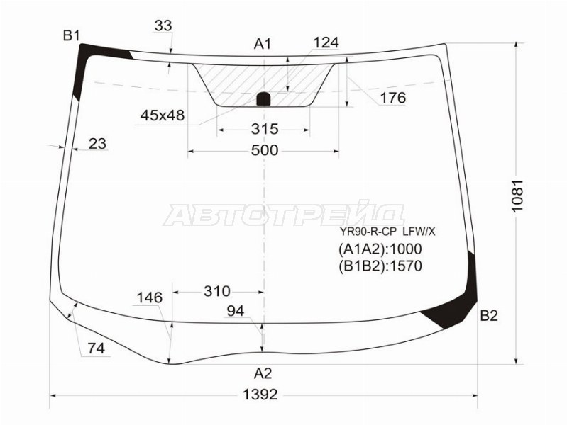 Стекло лобовое Toyota Noah 07-13 / Voxy 07-13