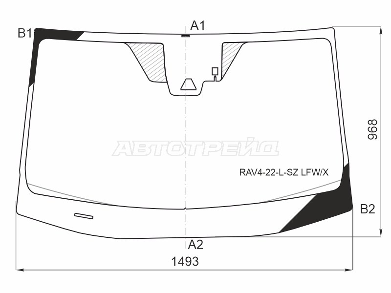 Стекло лобовое (Камера / Датчик дождя / Камера с 2022г) Toyota RAV4 (XA50) 18- / Wildlander 19-25