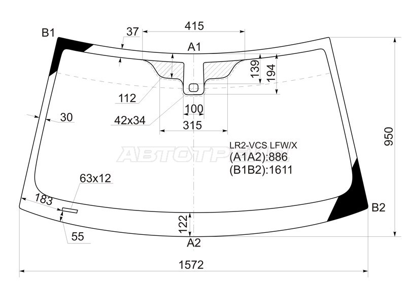 Стекло лобовое (Датчик дождя) Land Rover Freelander 06-14