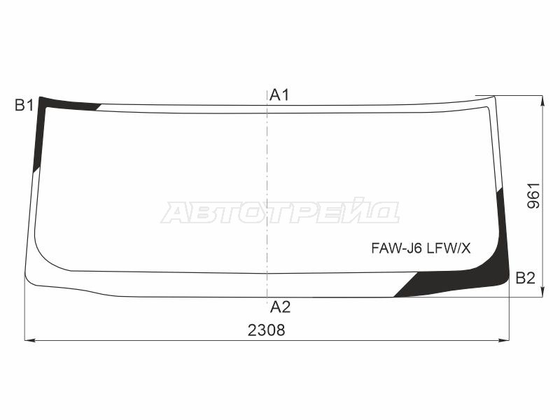 Стекло лобовое FAW J6 (CA3250) 13- / J6 (CA3310) 13-