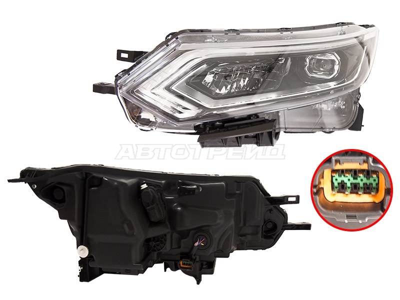 Фара Nissan Qashqai 17-22 (Слева / LED / ДХО / С электрокорректором / Без AFS)